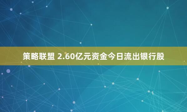 策略联盟 2.60亿元资金今日流出银行股