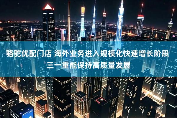骆驼优配门店 海外业务进入规模化快速增长阶段 三一重能保持高质量发展