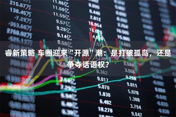 睿新策略 车圈迎来“开源”潮：是打破孤岛，还是争夺话语权？